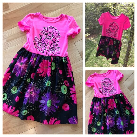 Upcycled Girl's Summer Dress: Handmade Princess Floral Clothing, Size 6/7 - Picture 11 of 11